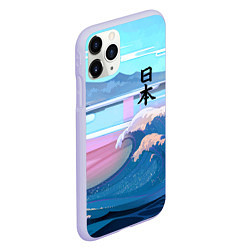 Чехол iPhone 11 Pro матовый Japan - landscape - waves, цвет: 3D-светло-сиреневый — фото 2