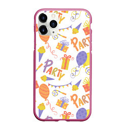 Чехол iPhone 11 Pro матовый Party style, цвет: 3D-малиновый