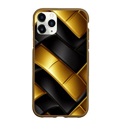 Чехол iPhone 11 Pro матовый Gold black luxury, цвет: 3D-коричневый