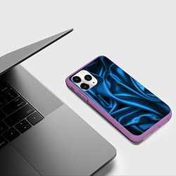 Чехол iPhone 11 Pro матовый Синий шёлк, цвет: 3D-фиолетовый — фото 2