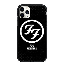Чехол iPhone 11 Pro матовый Foo Fighters glitch на темном фоне