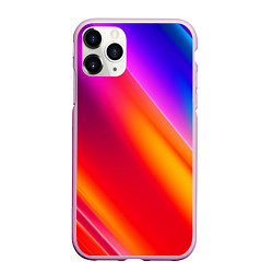 Чехол iPhone 11 Pro матовый Неоновая радуга, цвет: 3D-розовый