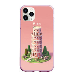 Чехол iPhone 11 Pro матовый Pisa Isometric, цвет: 3D-розовый