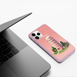 Чехол iPhone 11 Pro матовый Pisa Isometric, цвет: 3D-розовый — фото 2