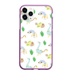 Чехол iPhone 11 Pro матовый Рыбоптицы, цвет: 3D-фиолетовый