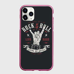 Чехол iPhone 11 Pro матовый Rock and roll - жест козы