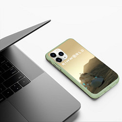 Чехол iPhone 11 Pro матовый RimWorld game, цвет: 3D-салатовый — фото 2