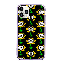 Чехол iPhone 11 Pro матовый Undertale - flowey smile, цвет: 3D-светло-сиреневый