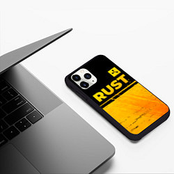 Чехол iPhone 11 Pro матовый Rust - gold gradient: символ сверху, цвет: 3D-черный — фото 2