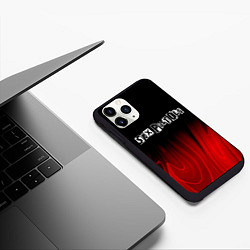 Чехол iPhone 11 Pro матовый Sex Pistols red plasma, цвет: 3D-черный — фото 2