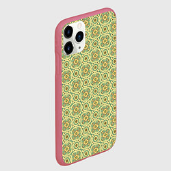 Чехол iPhone 11 Pro матовый Цветочный орнамент паттерн, цвет: 3D-малиновый — фото 2