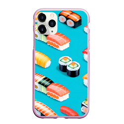 Чехол iPhone 11 Pro матовый Суши нигиридзуси, цвет: 3D-розовый