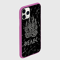 Чехол iPhone 11 Pro матовый Велес лапа медведя, цвет: 3D-фиолетовый — фото 2