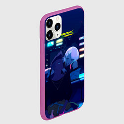 Чехол iPhone 11 Pro матовый Cyberpunk: Edgerunners Дэвид и Люси, цвет: 3D-фиолетовый — фото 2
