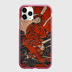 Чехол iPhone 11 Pro матовый Тигр в японском стиле