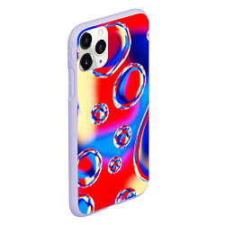 Чехол iPhone 11 Pro матовый Объемные цветные пузыри, цвет: 3D-светло-сиреневый — фото 2