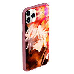 Чехол iPhone 11 Pro матовый Габимару в цветном огне, цвет: 3D-малиновый — фото 2