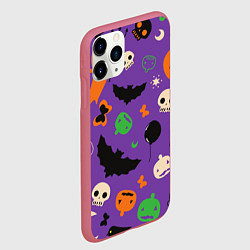 Чехол iPhone 11 Pro матовый Halloween style, цвет: 3D-малиновый — фото 2