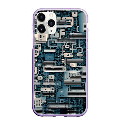 Чехол iPhone 11 Pro матовый Механическая конструкция паттерн, цвет: 3D-светло-сиреневый