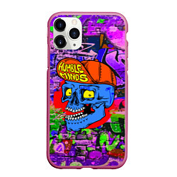 Чехол iPhone 11 Pro матовый Humble minds - skull - graffiti