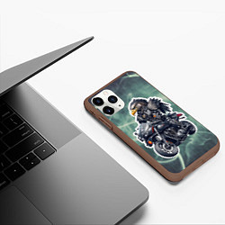 Чехол iPhone 11 Pro матовый Стальной орёл байкер, цвет: 3D-коричневый — фото 2