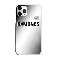 Чехол iPhone 11 Pro матовый Ramones glitch на светлом фоне: символ сверху, цвет: 3D-белый