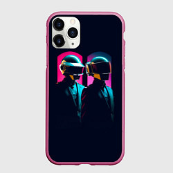 Чехол iPhone 11 Pro матовый Daft Punk - One more time, цвет: 3D-малиновый