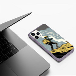 Чехол iPhone 11 Pro матовый Дурак на горе ловит молнию, цвет: 3D-серый — фото 2