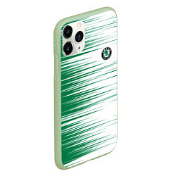 Чехол iPhone 11 Pro матовый Skoda sign Шкода, цвет: 3D-салатовый — фото 2