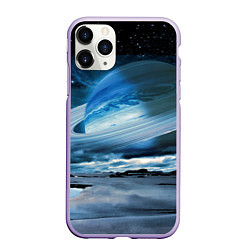 Чехол iPhone 11 Pro матовый Падение Сатурна - пейзаж, цвет: 3D-светло-сиреневый