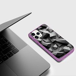 Чехол iPhone 11 Pro матовый Белокаменный паттерн, цвет: 3D-фиолетовый — фото 2