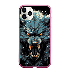 Чехол iPhone 11 Pro матовый Fantasy blue wolf