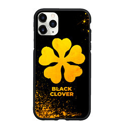 Чехол iPhone 11 Pro матовый Black Clover - gold gradient