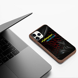 Чехол iPhone 11 Pro матовый Cyberpunk 2077 phantom liberty, цвет: 3D-коричневый — фото 2