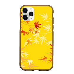 Чехол iPhone 11 Pro матовый Листья японского клена, цвет: 3D-коричневый