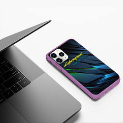 Чехол iPhone 11 Pro матовый Cyberpunk 2077 phantom liberty logo, цвет: 3D-фиолетовый — фото 2