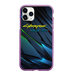 Чехол iPhone 11 Pro матовый Cyberpunk 2077 phantom liberty logo, цвет: 3D-фиолетовый