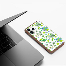 Чехол iPhone 11 Pro матовый Green bloom, цвет: 3D-коричневый — фото 2