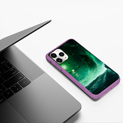 Чехол iPhone 11 Pro матовый Космическая буря, цвет: 3D-фиолетовый — фото 2