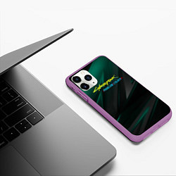 Чехол iPhone 11 Pro матовый Cyberpunk 2077 phantom liberty dark logo, цвет: 3D-фиолетовый — фото 2