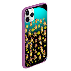 Чехол iPhone 11 Pro матовый Клоуны в лунной сети, цвет: 3D-фиолетовый — фото 2