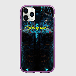 Чехол iPhone 11 Pro матовый Cyberpunk 2077 phantom liberty cyborg