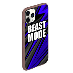 Чехол iPhone 11 Pro матовый Beast mode - синяя униформа, цвет: 3D-коричневый — фото 2