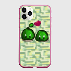 Чехол iPhone 11 Pro матовый Зеленые слаймы стардью