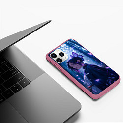 Чехол iPhone 11 Pro матовый Шинобу Кочо из Клинка, цвет: 3D-малиновый — фото 2