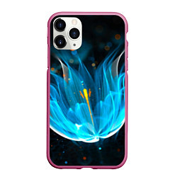 Чехол iPhone 11 Pro матовый Цветок медуза от midjourney, цвет: 3D-малиновый