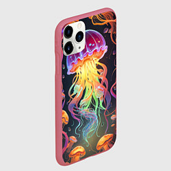 Чехол iPhone 11 Pro матовый Фантастическая медуза, цвет: 3D-малиновый — фото 2