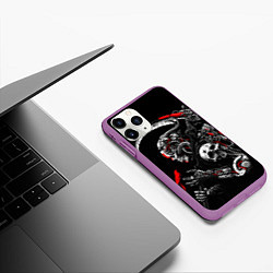 Чехол iPhone 11 Pro матовый Cyberpunk death, цвет: 3D-фиолетовый — фото 2