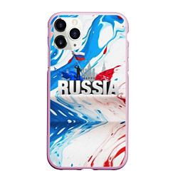 Чехол iPhone 11 Pro матовый Russia abstract