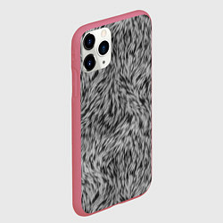 Чехол iPhone 11 Pro матовый Густой серый мех, цвет: 3D-малиновый — фото 2